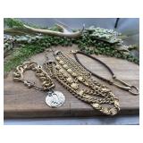 Gold plated necklaces, and a bracelet to match