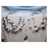 2 Vintage Seashell Statement Necklaces