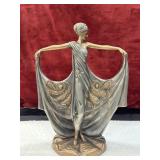 vintage Art Deco flapper lady sculpture titled