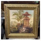 Framed giclï¿½e print titled "Flowers and Tropical