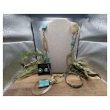 Set of Turquios Necklace, Bangle and earrings.