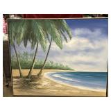 Framed Tropical Canvas Oil Painting
