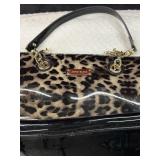 Anne Klein leopard print handbag featuring a