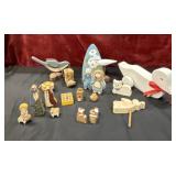 21Pc. Collection Of Decorative wooden figurines.