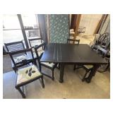 Adjustable Black Dining Room Table and Chairs