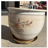 Vintage Floral Stoneware Planter.
