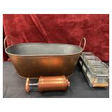 3 Pc. bundle of copper and glass items.