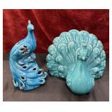 2pc. turquoise Peacock figurines.