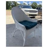 White Wicker Patio Chair