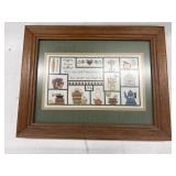 Vintage 1980 framed "Home" cross-stitch.