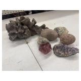 This is a porous black lava rocks with some other