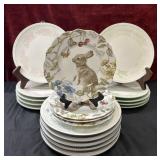 19 pc. Pier 1 Sofie the Bunny Plate Set.