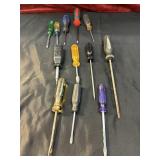 12 pc. Bundle of screwdrivers in various sizes.