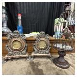 2 Vintage-style, Ornate Mantel Clock