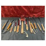 9 Pc. Vintage 2-tine Meat Fork,