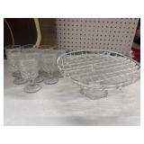 A vintage glass cake stand from Gillander & Sons
