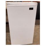 White Absocold compact mini fridge with freezer.