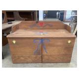 Hand painted Wooden Toy Storage Bin.