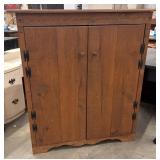 Rustic Mexican pine corner cabinet.