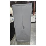 ULINE metal 2 door filing cabinet with shelves
