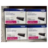 4 New Brother Ink Toner Cartridges TN-431M in