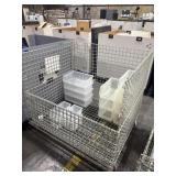 ULINE WIRE CRATE OF PLASTIC CONTAINERS FOR