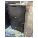 Black metal 2-drawer vertical file cabinet