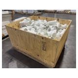 wooden shipping Crate of Uncounted White PVC
