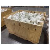 Wooden Crate of Uncounted White PVC pipe