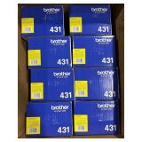 8 Brother 431 YELLOW Toner Ink Cartridges New in