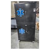 ULINE DOUBLE Black Metal Cabinets on Locking