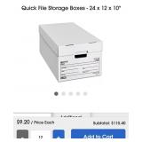 2 Cases (24pc) Uline Quick File Boxes 24x12x10ï¿½
