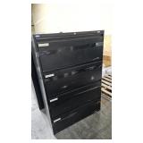 ULINE black metal lateral file cabinet with four