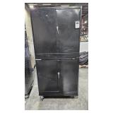 ULINE DOUBLE Black Metal Cabinets on Locking