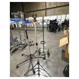 2 COLLAPSIBLE, PORTABLE IV POLES AND ONE OXYGEN