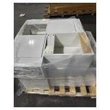 Pallet of White Freestanding Storage Units. Sold