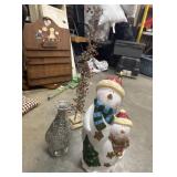Ceramic Christmas snowman, and silver-tone