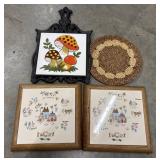 2 Danish ceramic tiles typically hand-painted and