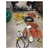 Large bundle of extension cords and plugs