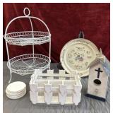 5Pc. White home decor bundle.