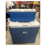 2 Coleman coolers. Blue