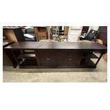 116" x 34" Large Dark Wood Media Console