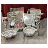 12 pc. Silver tone Or Pewter decor items.