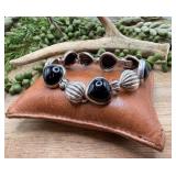 .925 Sterling Silver Black Onyx Gemstone Bracelet