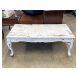 Distressed White Wooden Coffee Table
