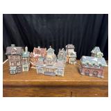 Vintage lighted Christmas village houses. Tested