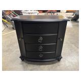Black Curved Front jewelry armoire.