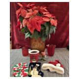 Bundle of Christmas festive plant vibrant red