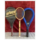 Bundle of tennis rackets.
