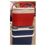 Igloos coolers. 1 with beverage spouts.